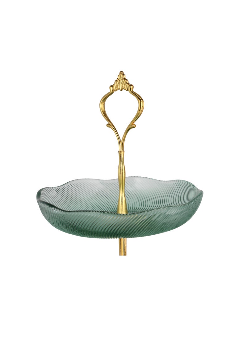Royalford - Royalford 3-Tier Candy Tray with Zinc Alloy Stand- RF12211/ Glass Dessert Centerpiece, Suitable for Serving, Storing, Showcasing Candies, Nuts, Fruits, Desserts and Other Accessories - Image 1