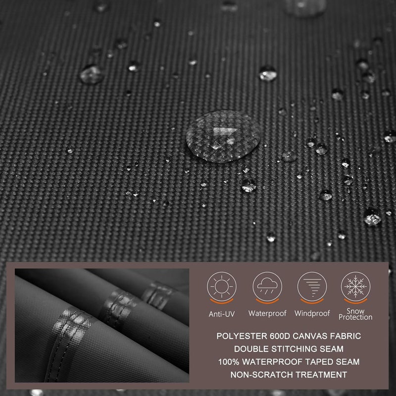 ULTCOVER غطاء شواية أولتكوفر المضاد للماء مقاس 48 بوصة، غطاء باربيكيو متين لشوايات الغاز الخارجية ذات 2-3 شعلات، أسود - Image 3