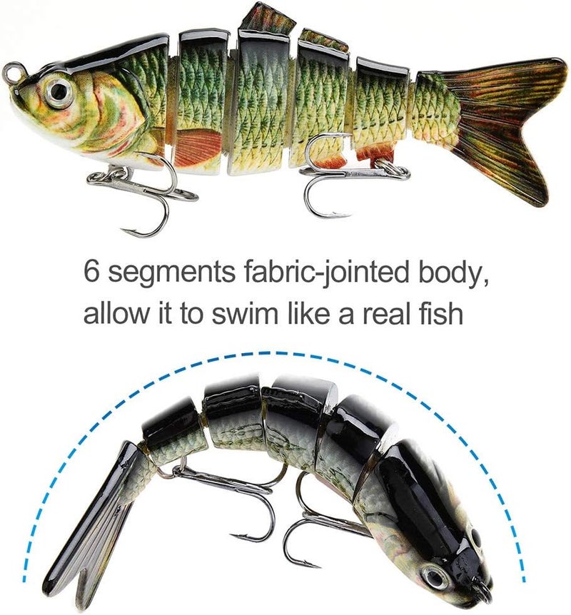 A AKRAF Lifelike Fishing Lures for Bass, Trout, Walleye, Predator Fish - Realistic Multi Jointed Fish Popper Swimbaits - Spinnerbaits Lure Fishing Tackle Kits - Freshwater and Saltwater Crankbaits - 3 Pack - Image 4