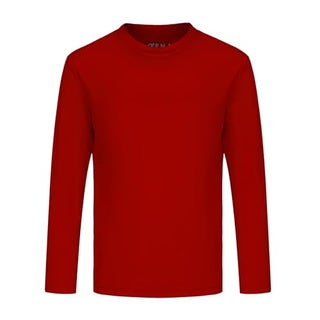 OPNA Youth Athletic Performance Long Sleeve Shirts for Boy's or Girl's Moisture Wicking, Medium, Red