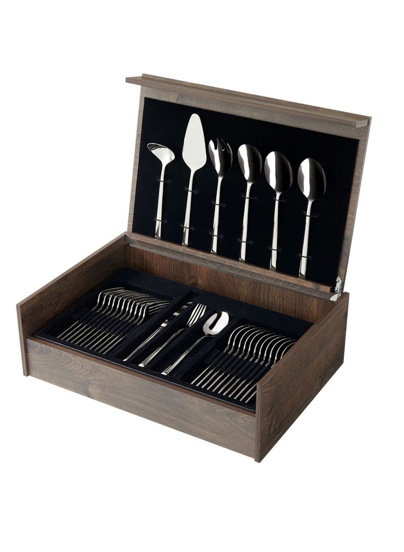 أميفا طقم فضيات مودرنو 1923 78 قطعة مع صندوق خشبي - Image 3