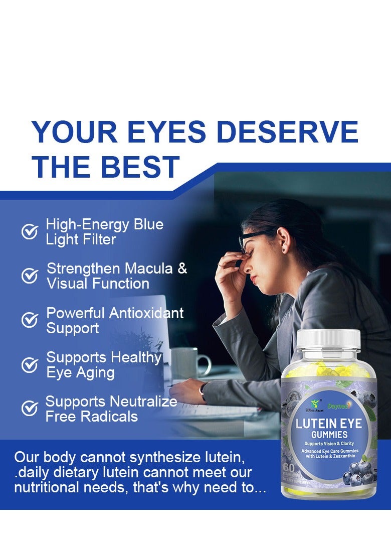 Daynee Lutein Eye Health Support Dietary Supplement,Relieves Discomfort Dry Eyes,  Astringent Eye Fatigue, Blurred Vision, - 60 gummies  - Image 2