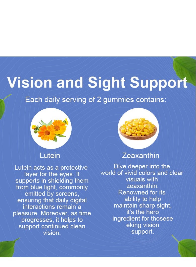 Daynee Lutein Eye Health Support Dietary Supplement,Relieves Discomfort Dry Eyes,  Astringent Eye Fatigue, Blurred Vision, - 60 gummies  - Image 3