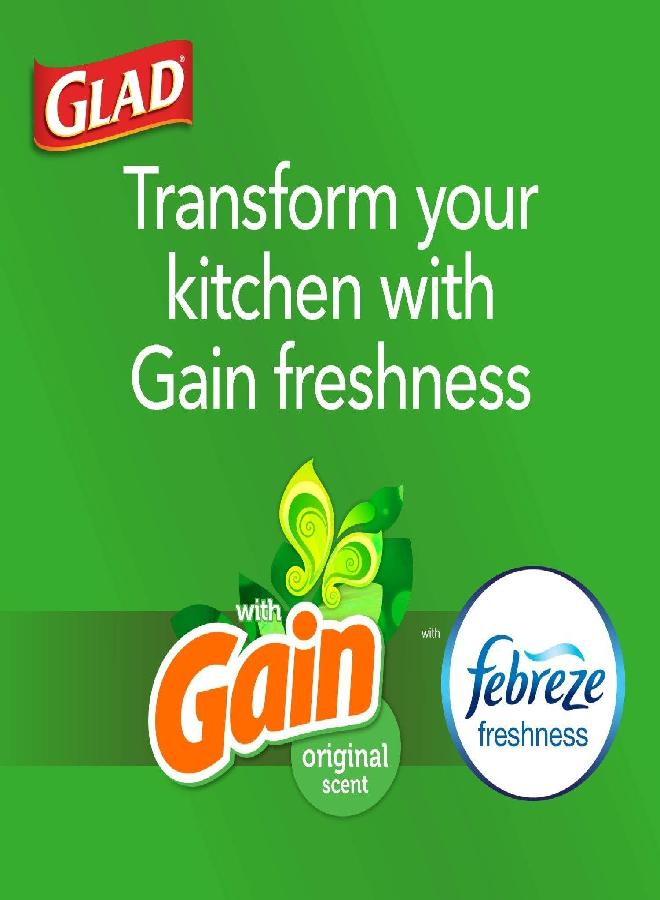 Glad OdorShield Small Trash Bags - Gain Original with Febreze Freshness - 4 Gallon - 26 Count - 6 Pack