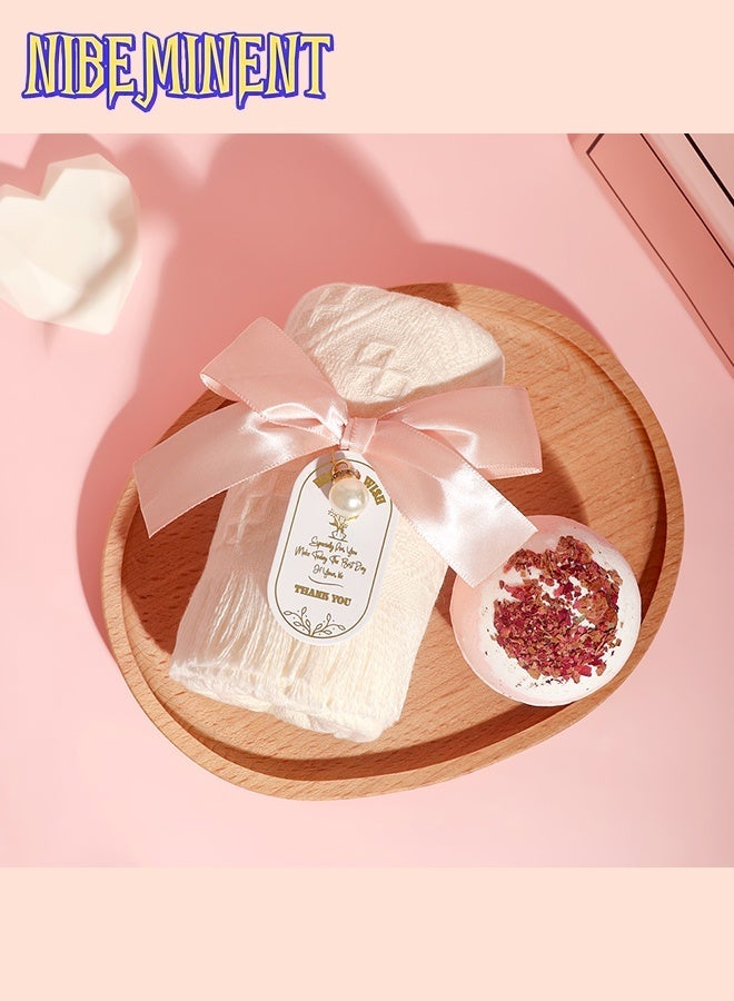 NIBEMINENT Pink Gifts Basket for Women - Valentine's Day, Birthday Gifts, Gift Box Set for Women, Relaxing Spa Gift Basket Set, Unique Gift Ideas for Women, Gifts for Mom Sister Best Friend Wife, Coworker Teacher Nurse Gifts for Women Combined Materials (Pink) - Image 5