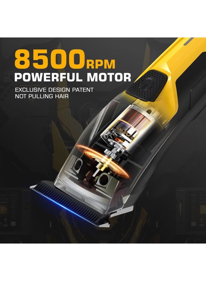 GTS PRO Professional Hair Clippers for Men, Professional Barber Clippers and Trimmer Set, Mens Cordless Hair Clipper for Barbers Haircut Kit Fade Yellow - Image 3