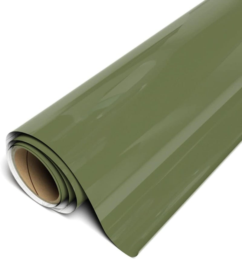 SISER سيسر إيزي بي إس في ستارلينغ من أفيري دينيسون 12x1 ياردة زيتون أخضر لاصق دائم آمن في غسالة الصحون للاستخدام الداخلي والخارجي مع قواطع سيسر كريكت وسيلويت - Image 1