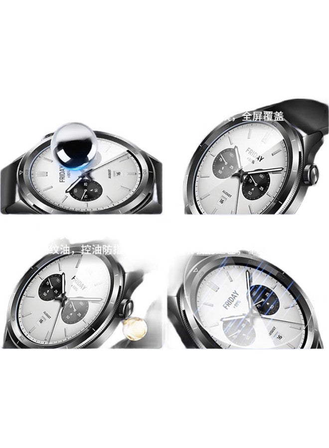 Smorss [2 Pieces Deluxe] Suitable For Xiaomi Watch S4 Protective Film Xiaomi Watch S4 Tempered Film Smart Watch Film Full Screen Coverage Hd Anti-Scratch And Anti-Fall Full Glue Sticker Film - Image 1