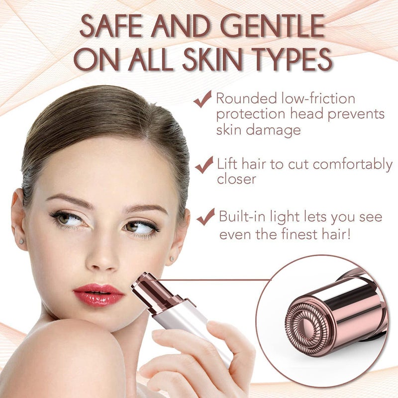 gurelax Facial Hair Removal for Women, Gurelax Flawless Facial Hair Remover, Hair Removal Device for Face, Lip, Chin with 2 x Replacement Heads - Image 5