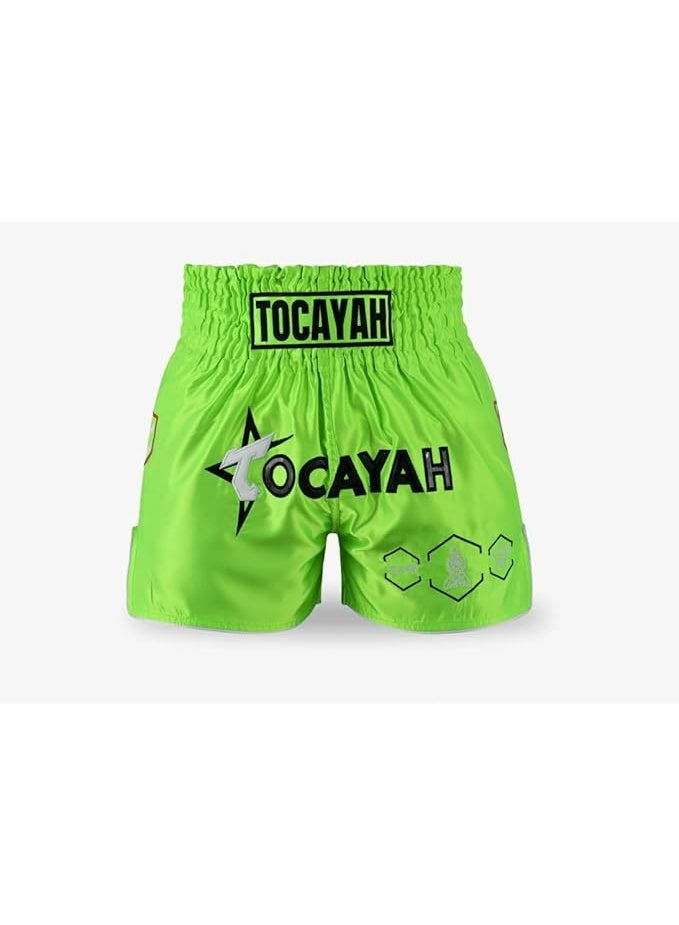 توكايا شورت مواي تاي Tocayah Classic Spirit للرجال والنساء | شورت ملاكمة فاخر من الساتان، خفيف الوزن وقابل للتنفس مع حزام خصر مطاطي لـMMA والكيك بوكسينغ والتدريب - Image 2