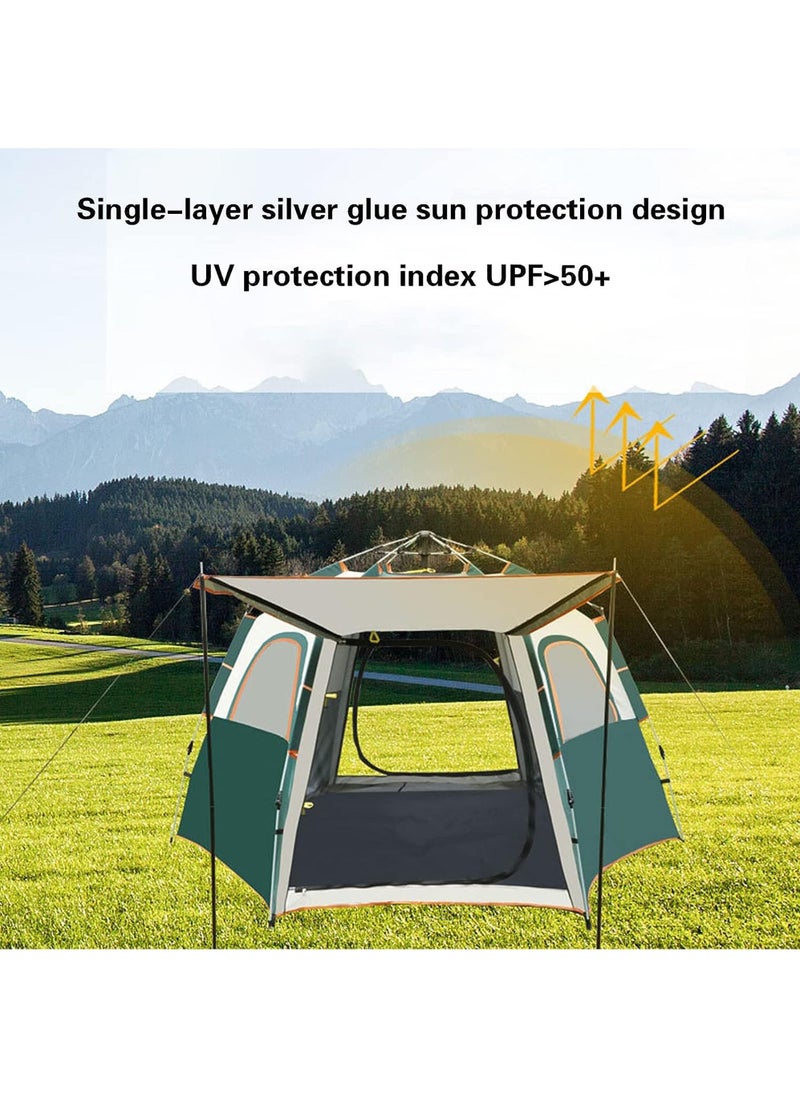 Rock Pow - Premium Quality Camping Tent 4 to 5 Person Pop Up Cabin Full-Automatic Waterproof Tent with Porch Windproof Ultraviolet-proof Cabin Tent for Camping Hiking Mountaineering - Image 1