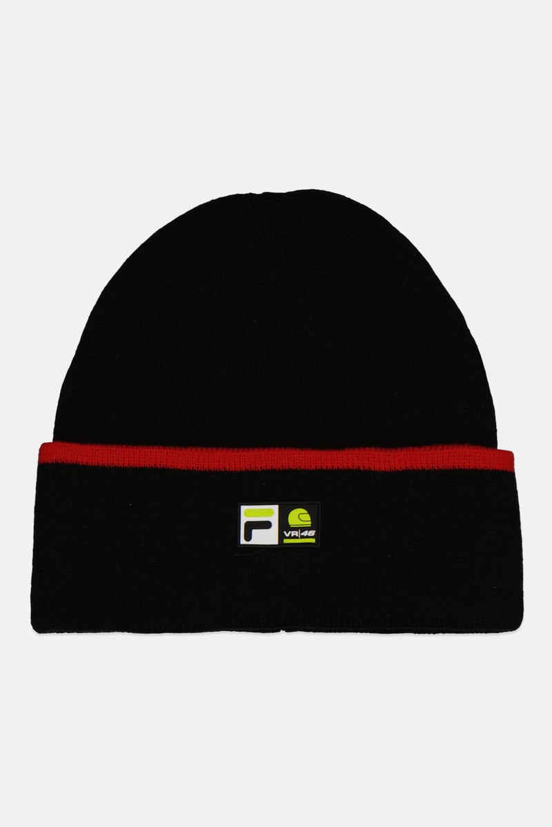 FILA قبعة بوني للنساء بشعار العلامة التجارية، سوداء - Image 1