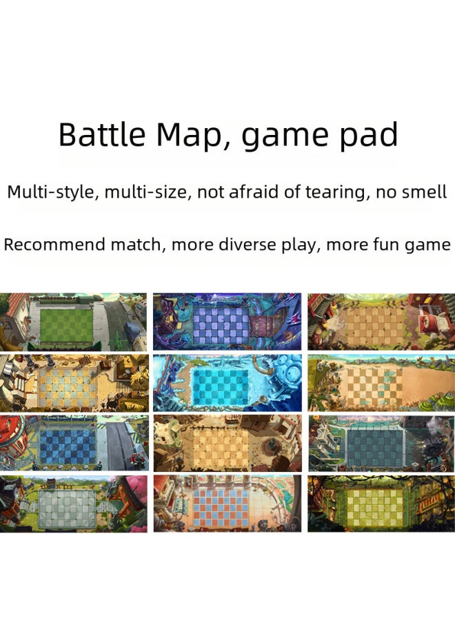 Plant Wars Map Accessories Non-slip Mouse Pad Map Generation Paper Map Cloth Texture Parent-child Interactive Map-Color:90*40 Sky City Mouse Pad Map (bag)  - Image 2
