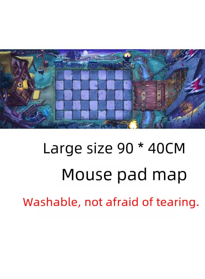 Plant Wars Map Accessories Non-slip Mouse Pad Map Generation Paper Map Cloth Texture Parent-child Interactive Map-Color:90*40 Sky City Mouse Pad Map (bag)  - Image 5