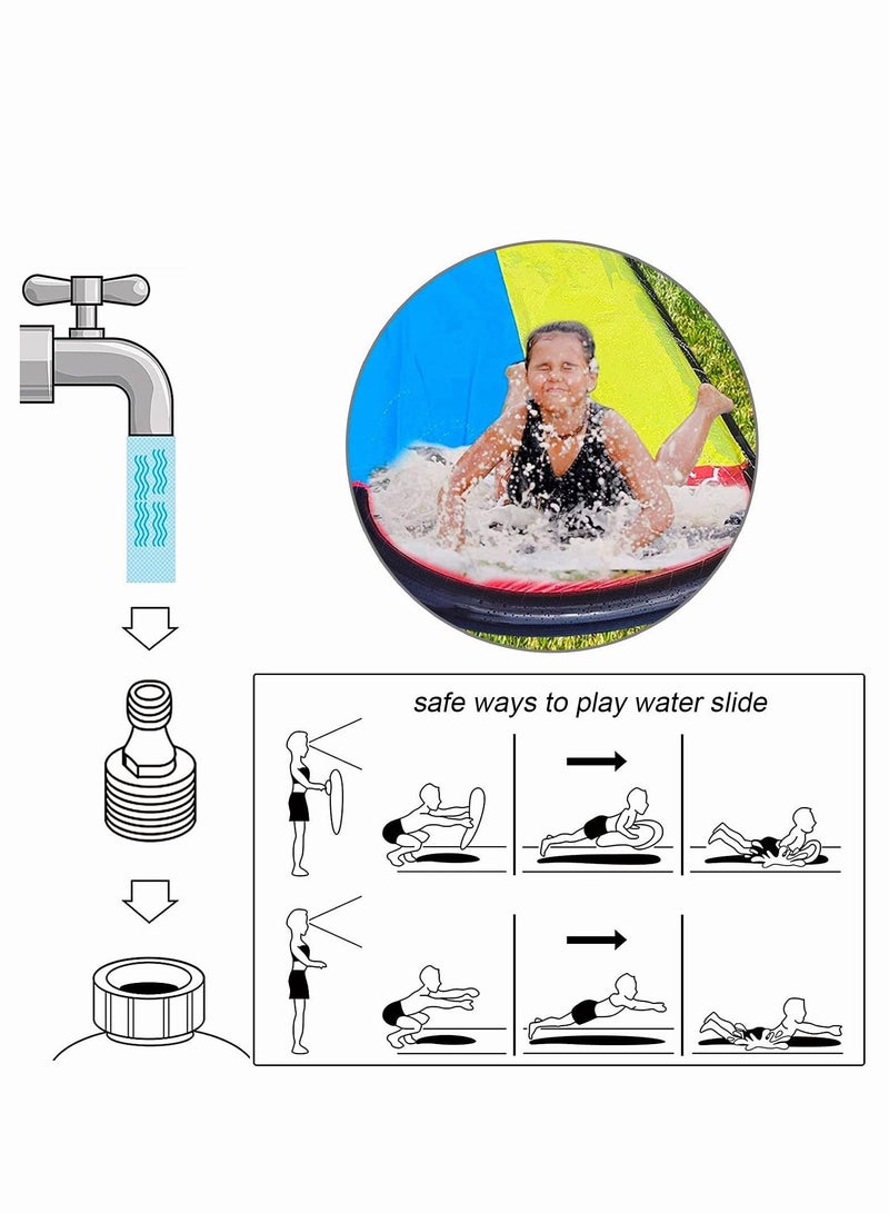 Lawn Water Slides for Kids Adults, Lane Slip, Splash Slide for Backyards, Water Slide Waterslide, 2 Sliding Racing Lanes with Sprinklers, Durable PVC Construction  - Image 5