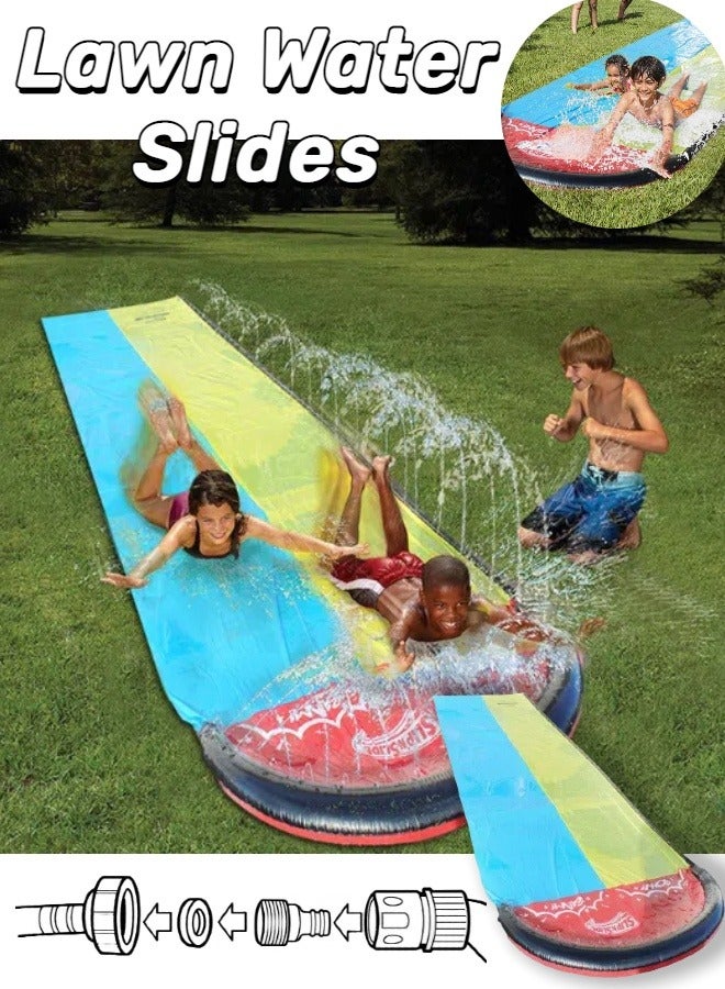 Lawn Water Slides for Kids Adults, Lane Slip, Splash Slide for Backyards, Water Slide Waterslide, 2 Sliding Racing Lanes with Sprinklers, Durable PVC Construction  - Image 1