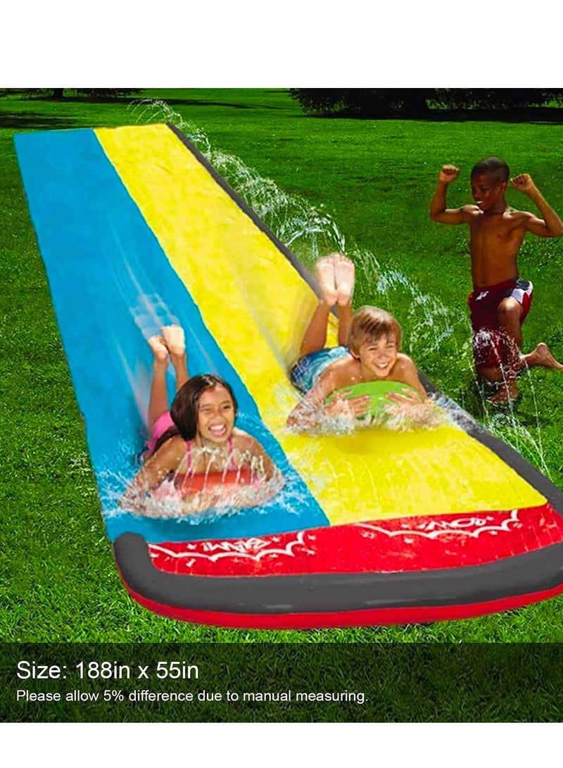 Lawn Water Slides for Kids Adults, Lane Slip, Splash Slide for Backyards, Water Slide Waterslide, 2 Sliding Racing Lanes with Sprinklers, Durable PVC Construction  - Image 2
