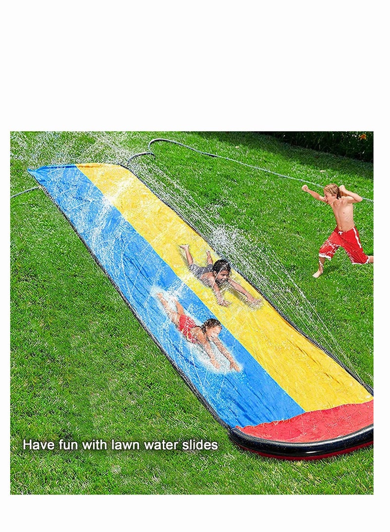 Lawn Water Slides for Kids Adults, Lane Slip, Splash Slide for Backyards, Water Slide Waterslide, 2 Sliding Racing Lanes with Sprinklers, Durable PVC Construction  - Image 4