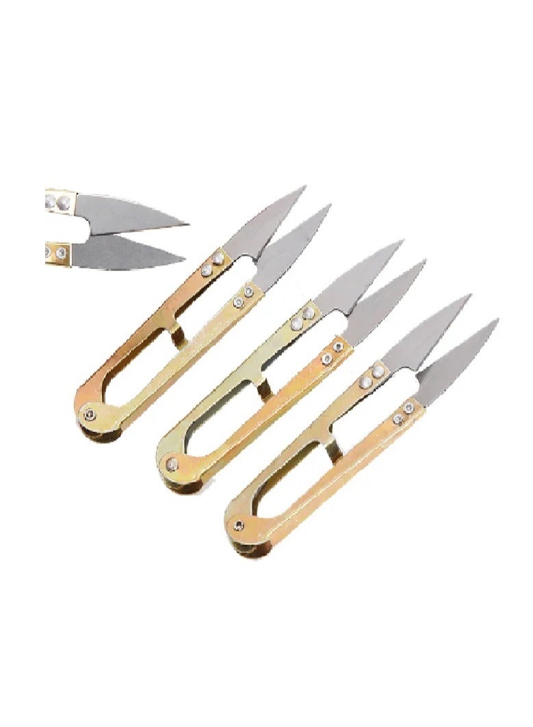 U-Shaped Sewing Scissors, 3-Piece Set, Embroidery Scissors for Sewing and Thread Cutting, Craft Tools - Image 1