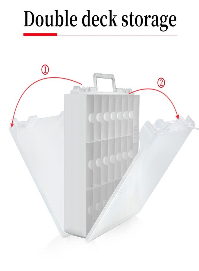 FULLCASE Toys Organizer Storage Compatible with Hot Wheels Car, Container for Matchbox Cars, Mini Toy, Small Dolls, Double Sided Carrying Box for Hotwheels - 48 Compartments (Case Only) White - Image 2