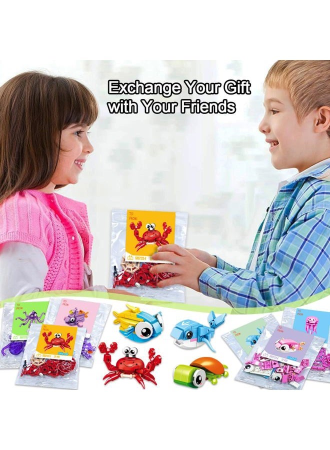 BAOXUE 24 حزمة هدايا عيد الحب للأطفال مع كتل بناء حيوانات البحر - Image 2