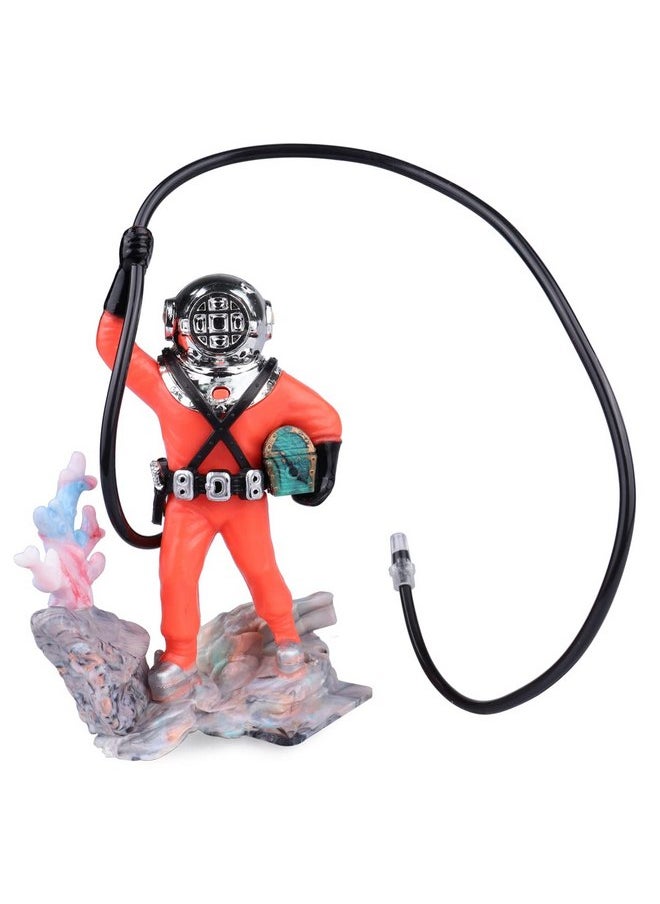 Wolfride - Wolfride Fish Tank Bubbler Decorations Aquarium Diver Ornament Scuba Diving Fish Tank Ornament，Red - Image 1