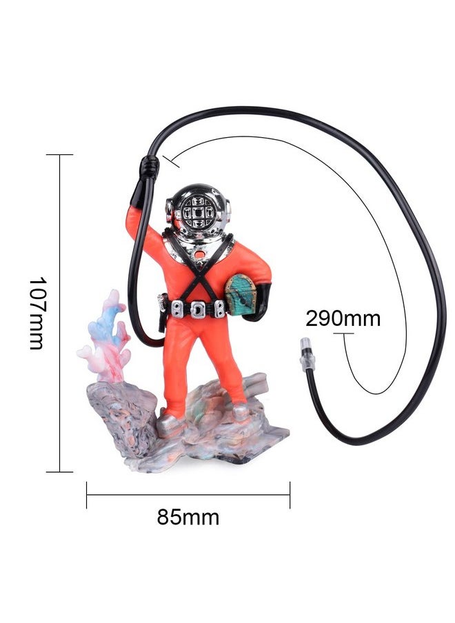 Wolfride - Wolfride Fish Tank Bubbler Decorations Aquarium Diver Ornament Scuba Diving Fish Tank Ornament，Red - Image 1