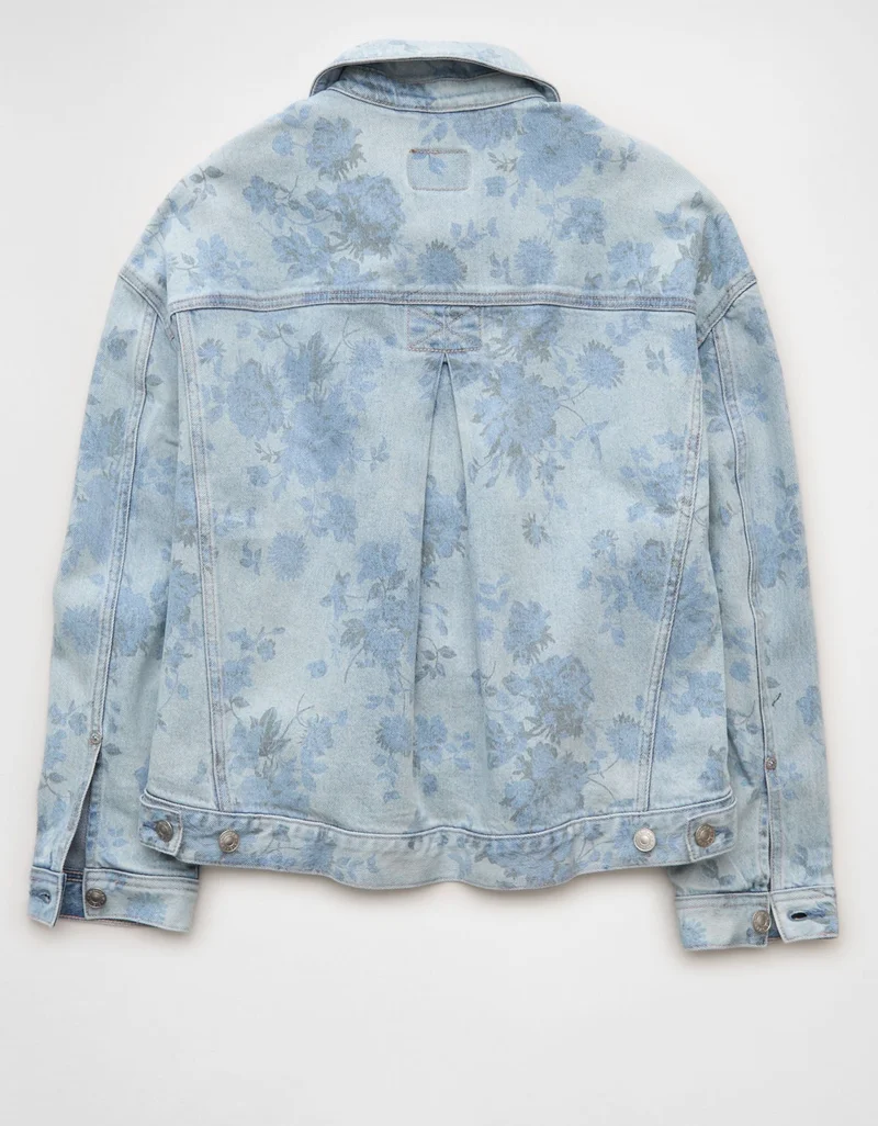 American Eagle  AE Floral Print Denim Swing Jacket for Women | Best Price UAE