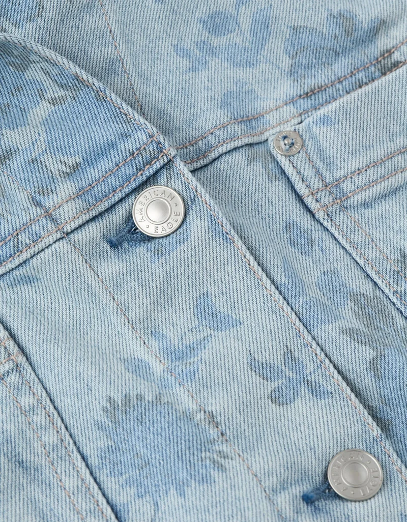 American Eagle  AE Floral Print Denim Swing Jacket for Women | Best Price UAE