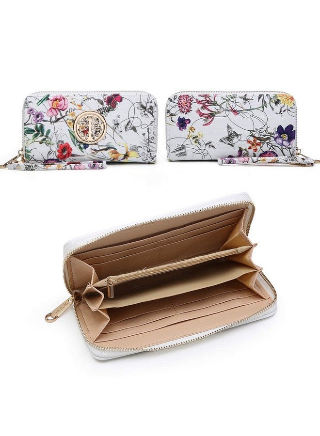 DASEIN Womens Handbag Top Handle Shoulder Bag Tote Satchel Purse Work Bag with Matching Wallet (5-White Floral) - Image 4