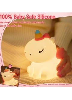 TIGER Unicorn Night Light for Children – Soft Silicone Unicorn Lamp with 3 Light Modes, Dimmable Touch Control, Timer Function – Rechargeable Bedside Night Lamp for Girls, Baby Nursery, Bedroom Decor, Cute Unicorn Gifts for Kids, Toddlers & Teens  - Image 2