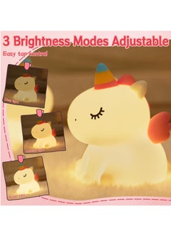 TIGER Unicorn Night Light for Children – Soft Silicone Unicorn Lamp with 3 Light Modes, Dimmable Touch Control, Timer Function – Rechargeable Bedside Night Lamp for Girls, Baby Nursery, Bedroom Decor, Cute Unicorn Gifts for Kids, Toddlers & Teens  - Image 3