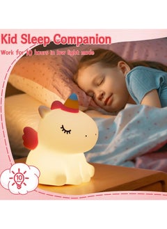 TIGER Unicorn Night Light for Children – Soft Silicone Unicorn Lamp with 3 Light Modes, Dimmable Touch Control, Timer Function – Rechargeable Bedside Night Lamp for Girls, Baby Nursery, Bedroom Decor, Cute Unicorn Gifts for Kids, Toddlers & Teens  - Image 5