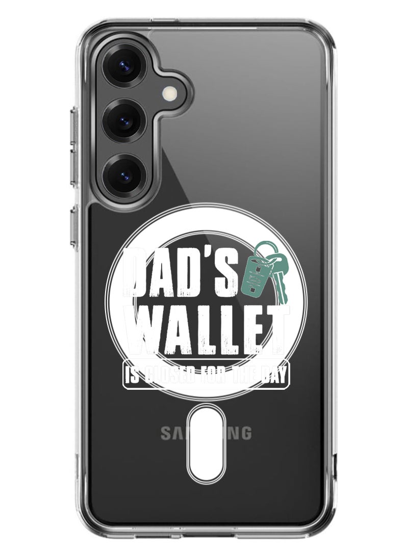 Theodor Magnetic Case for Samsung Galaxy S25 6.2-inch Compatible with MagSafe Wireless Charging, Shockproof Phone Bumper Cover Dads wallet - White - Image 1