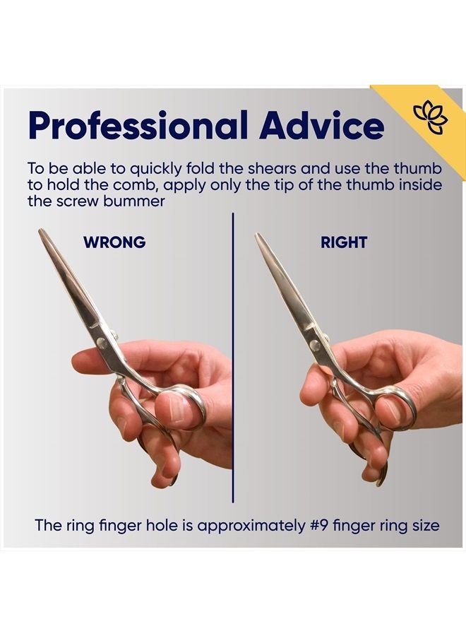 Equinox International , Professional Hair Cutting Scissors Set - Thinning/Texturizing Shears Set - 6.5” Overall Length, Razor Edge Barber Scissors For Men & Women - Premium Shears For Salon & Home Use - Image 3