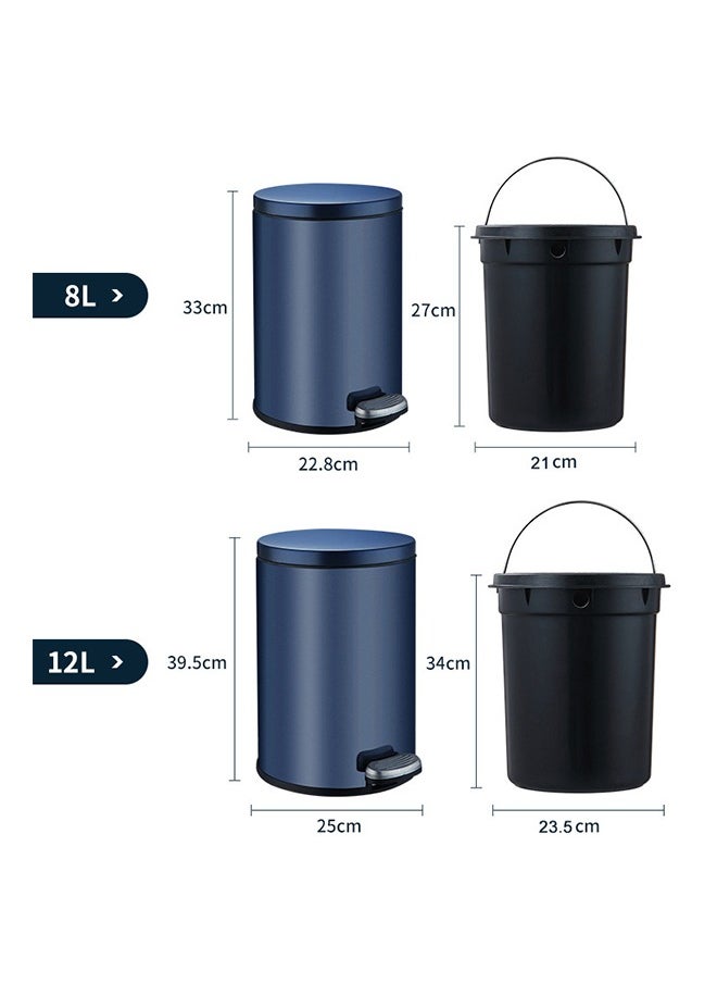 CityRiya-Long Trash Can Stainless Steel Kitchen Step Trash Can 12L Kitchen Waste Bin Garbage Can Step Pedal Bathroom Trash Can with Foot Pedal Slim Wastebasket Trash Bin for Toilet, Office, Bedroom, Bathroom  - Image 4