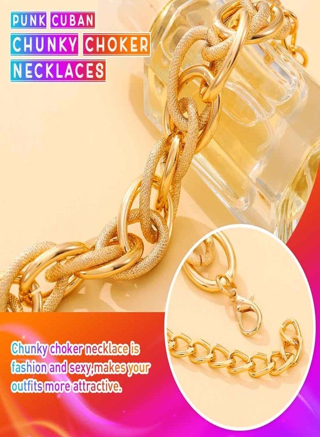 CLOACE Chunky Choker Necklaces Gold Necklace Bracelet Set Cuban Link Necklace for women - Image 5