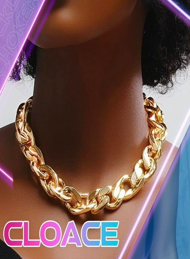 CLOACE Chunky Choker Necklaces Gold Necklace Bracelet Set Cuban Link Necklace for women - Image 3