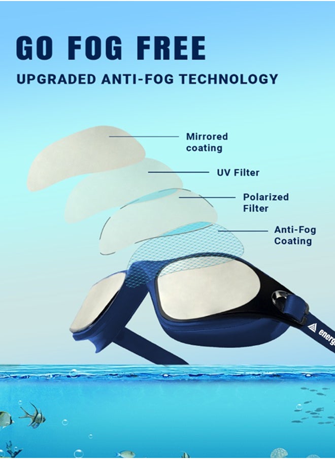 Energize Premium Swimming Goggles Nose Plugs & Ear Plugs for Men, Women & Teenagers, - Clear Vision, 180° Panoramic View, Polarized, Anti-Fog, UV Protection, Leak-Proof Eyewear  - Image 3