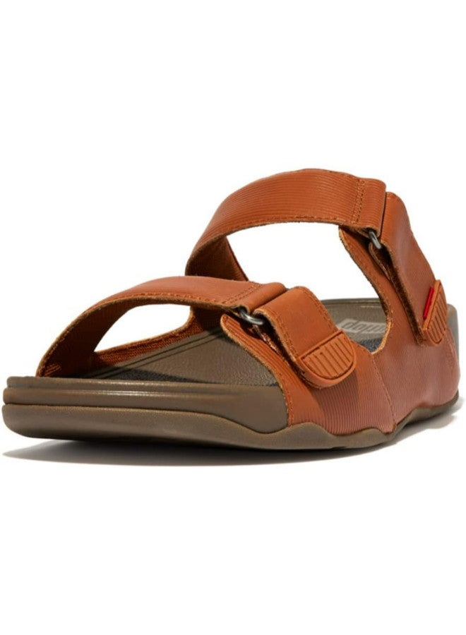 FitFlop 049-692 Fitflop Men Sandals Chi Stripe Embossed FM4-592 Tan - Image 1