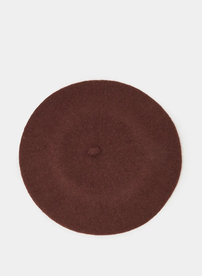 ستايلي Brown Plain Beret