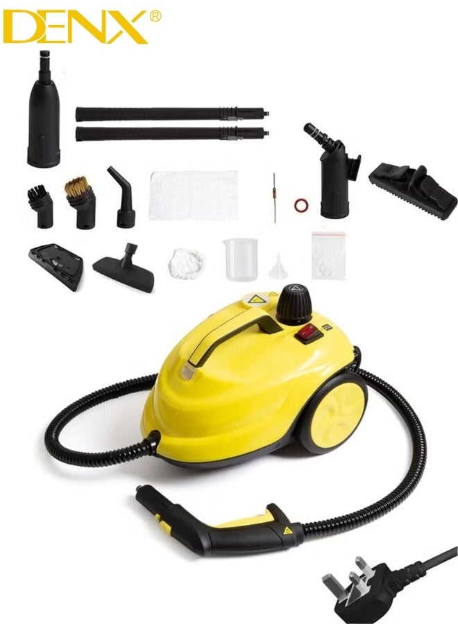 دينكس جهاز التنظيف بالبخار متعدد الاستخدامات DENX DX2913 – قوة 2000 واط وضغط بخار يصل إلى 5 بار لتنظيف عميق وتعقيم فعال للأرضيات، السجاد، المطابخ، الحمامات، النوافذ والأثاث – خزان مياه بسعة 2 لتر وكابل بطول 3 أمتار مع مجموعة ملحقات متكاملة لإزالة الدهون والأوساخ والبكتيريا بدون مواد كيميائية وبطريقة آمنة وصديقة للبيئة - Image 2