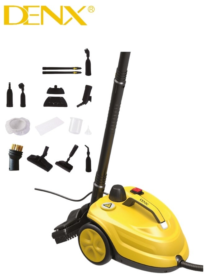 دينكس جهاز التنظيف بالبخار متعدد الاستخدامات DENX DX2913 – قوة 2000 واط وضغط بخار يصل إلى 5 بار لتنظيف عميق وتعقيم فعال للأرضيات، السجاد، المطابخ، الحمامات، النوافذ والأثاث – خزان مياه بسعة 2 لتر وكابل بطول 3 أمتار مع مجموعة ملحقات متكاملة لإزالة الدهون والأوساخ والبكتيريا بدون مواد كيميائية وبطريقة آمنة وصديقة للبيئة - Image 4