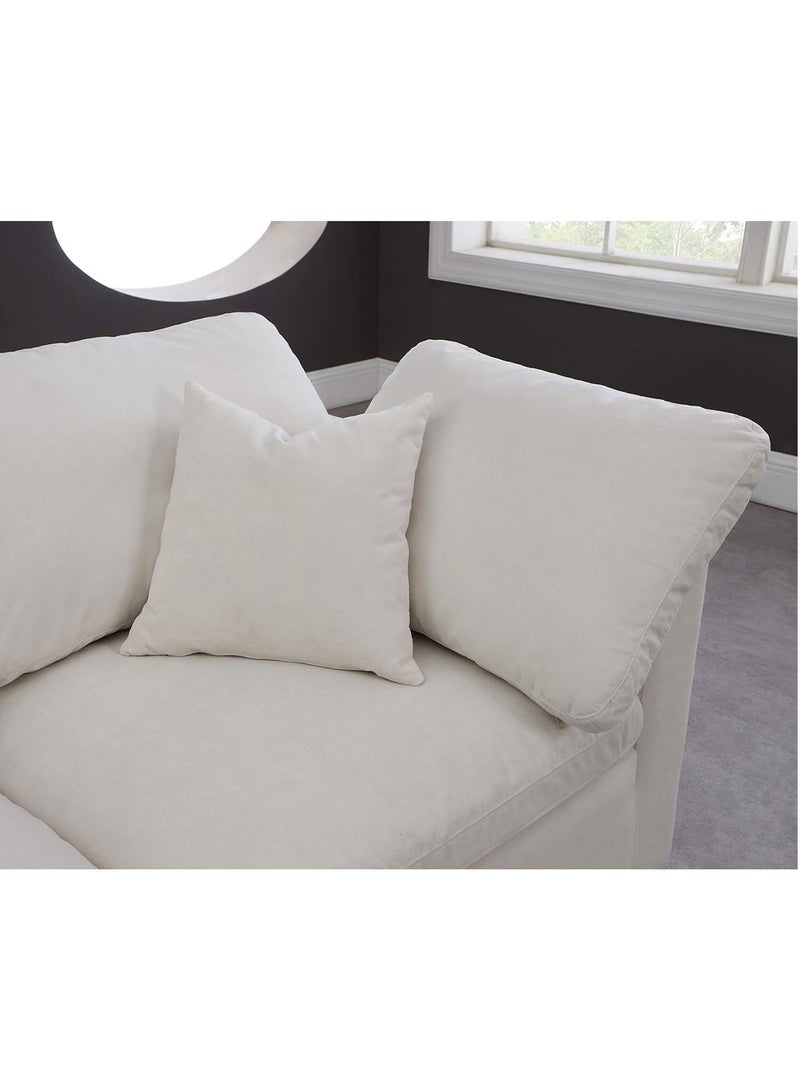 Karnak Nora Plush Collection - Contemporary With Decron Seat Filling Modular L-Sectional Sofa (6 Seaters) Color Cream - Image 3