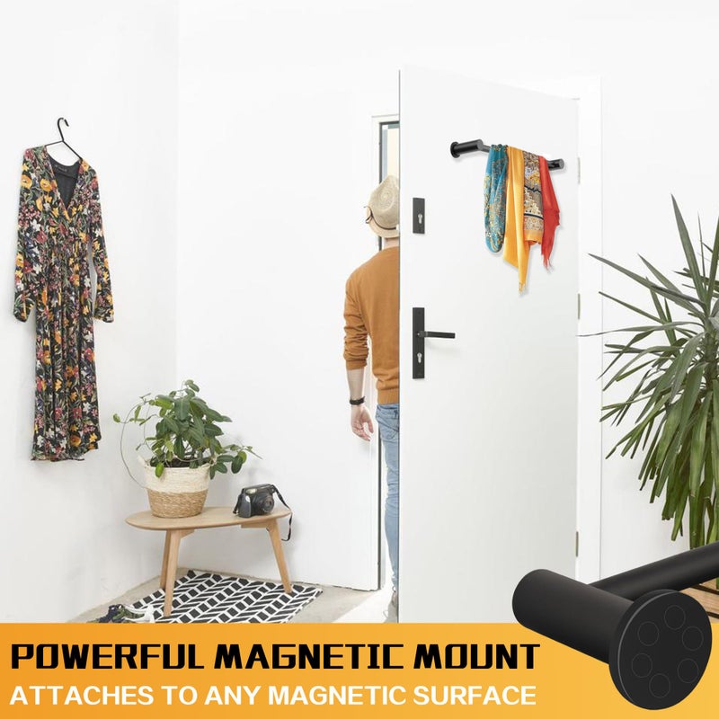 ULIBERMAGNET Magnetic Towel Holder, 1 Set Magnetic Towel Bar Holder with Adjustable Length, Matte Black Non-Slip Magnetic Towel Rod Rack for Refrigerator, Dishwasher, Laundry, Kitchen Stove - Image 4