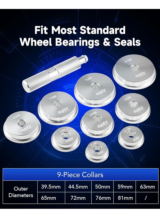Orion Motor Tech Bearing Press Kit, 10Pc Bearing Race And Seal Driver Set With Seal Driver And 9 Bearing Adapters, Seal Installer Bearing Driver Kit For Bearing Installation - Image 2