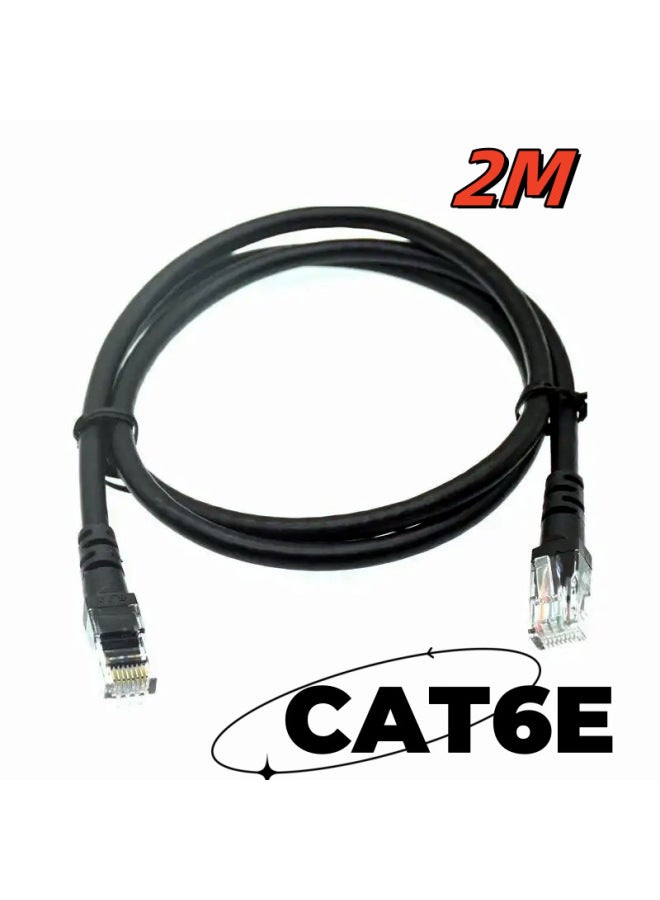 2m Ccs Indoor Category 6 Super Copper-Clad Aluminum Finished Black Computer Set-Top Box Link Network Cable Cat6E Cable-Color:black-Line Length:2m  - Image 1