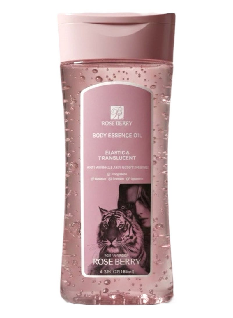 ROSE BERRY BODY ESSENCE OIL ELASTIC & TRANSLUCENT ANTI WRINKLE  AND MOISTURIZING  FOR THE BODY ROUGHNESS LRRITATION DRYNESS TIGHTNESS - Image 1