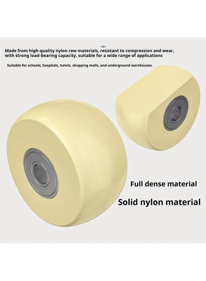2 Piece Rotating Industrial PP Nylon Wheel Kit Dual Ball Bearings Flat Base Casters - Image 5
