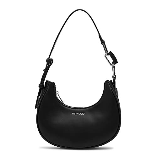 Miraggio Cindy Half Moon Structured Shoulder Bag For Women Stylish | Women Shoulder Bag (Black) - Image 1